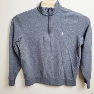 Polo Ralph Lauren Mens Large Gray Heather Quarter Zip Pullover Sweatshirt Jumper